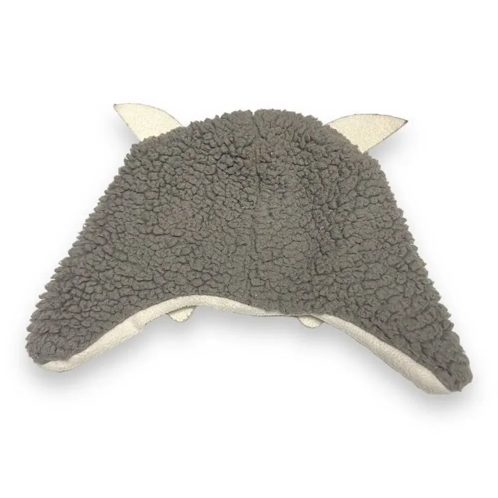 5/$35 Crazy 8 Boys Hat Sz 2-3 Yrs Monster Buddy Faux Sherpa Gray White Ear Flaps